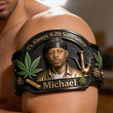 World's Dopest Dad - Personalized Weed Shaped Cuff Bracelet