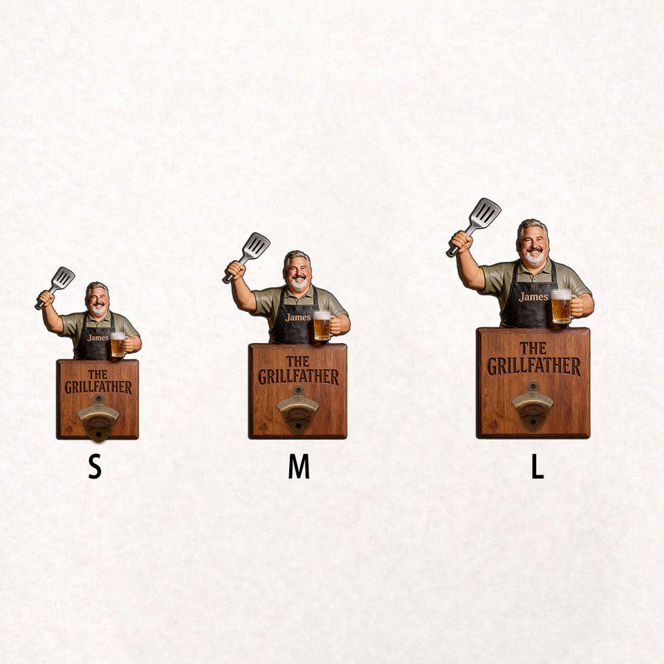 Grill & Brew - Personalized Father Wall Bottle Opener