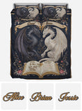 Mystical Dragon Duo Couple Bedroom Decor - Personalized Dragon Bedding Set