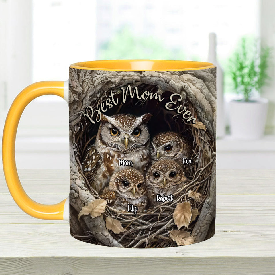 Best Owl Mom Ever - Personalized Mother Accent Mug