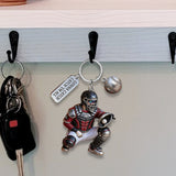Custom Keychain From Any Photo - Personalized Baseball Keychain With Charms