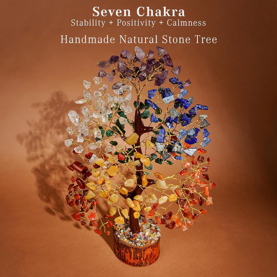 The Seven 7 Chakra Healing Crystal Tree of Life for Positive Energy