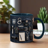 Police Officer - Personalized Police Officer Accent Mug