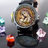 Montre-bracelet chrétienne personnalisée Catholight Divine Vierge et Enfant