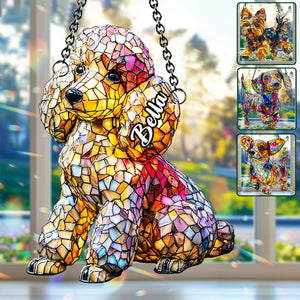 I Love My Dog - Personalized Dog Window Hanging Suncatcher Ornament