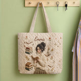 Love Reading - Personalized Book Quilted Tote Bag With Plush Charm