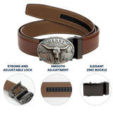 Custom Initial Western Spirit - Personalized Western Outfit Leather Belt With Shaped Buckle