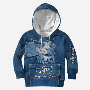 Just A Girl Who Loves Highland Cow - Personalized Highland Cow Hoodie and Leggings