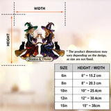 Custom Any Photo - Witch Besties - Personalized Witch Window Hanging Suncatcher Ornament