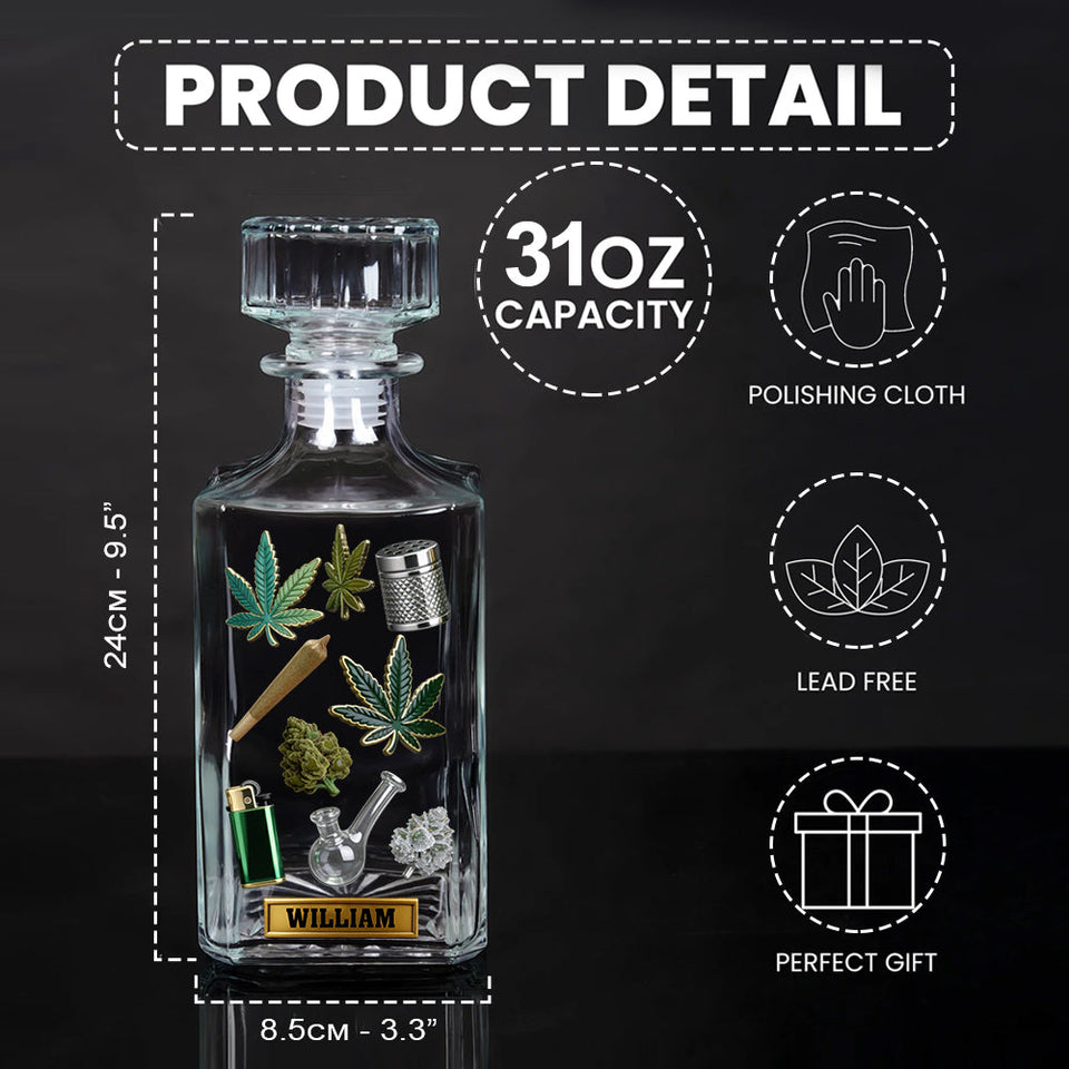 Green Magic Leaves - Personalized Weed Whiskey Glass