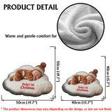 Baby's 1st Christmas - Personalized Kid Faux Fur Shaped Pillow