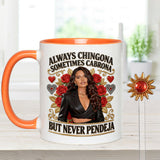 Latina Vibes, Always Chingona - Personalized Latina Women Set Accent Mug with Acrylic Stirrers