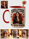 Latina Vibes, Always Chingona - Personalized Latina Women Set Accent Mug with Acrylic Stirrers