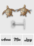 Love Turtle - Personalized Turtle Stud Earrings