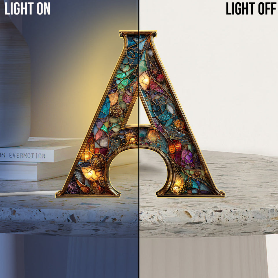 Colorful Initial - Personalized Family Acrylic LED Night Light