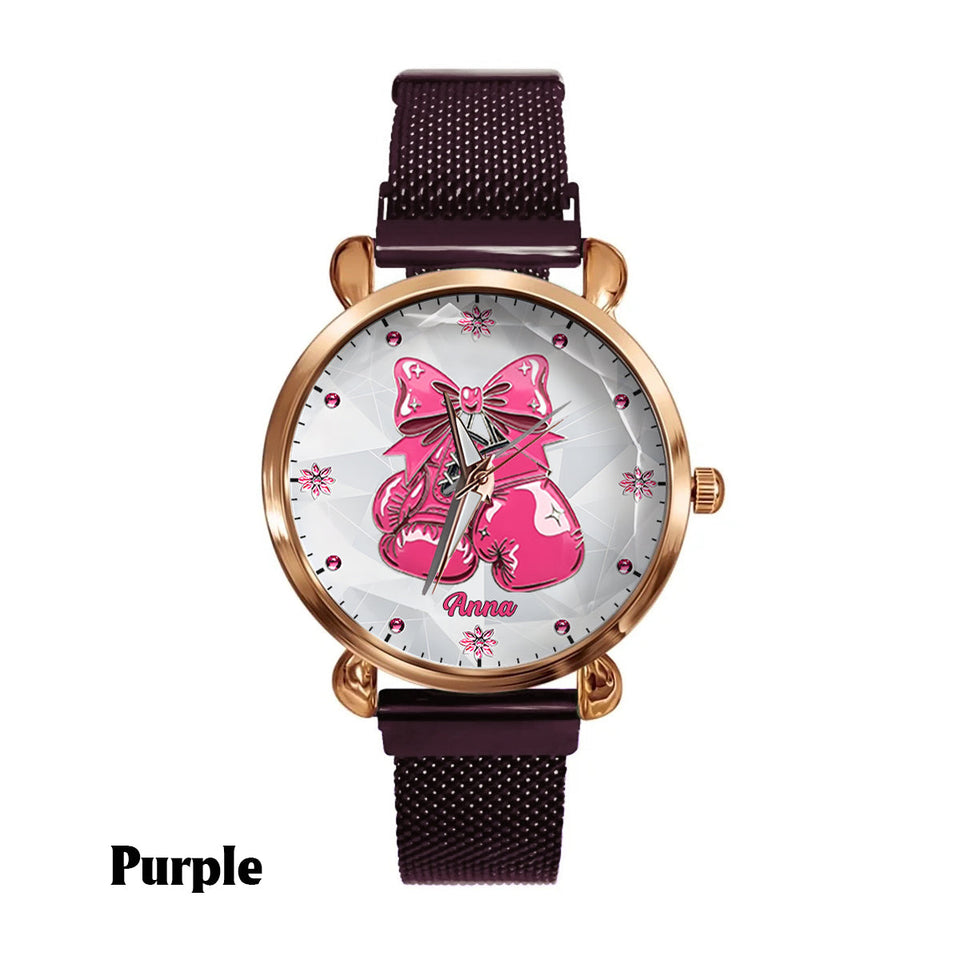 Foi, Espoir, Amour - Montre-bracelet personnalisée pour femmes, sensibilisation au cancer du sein 