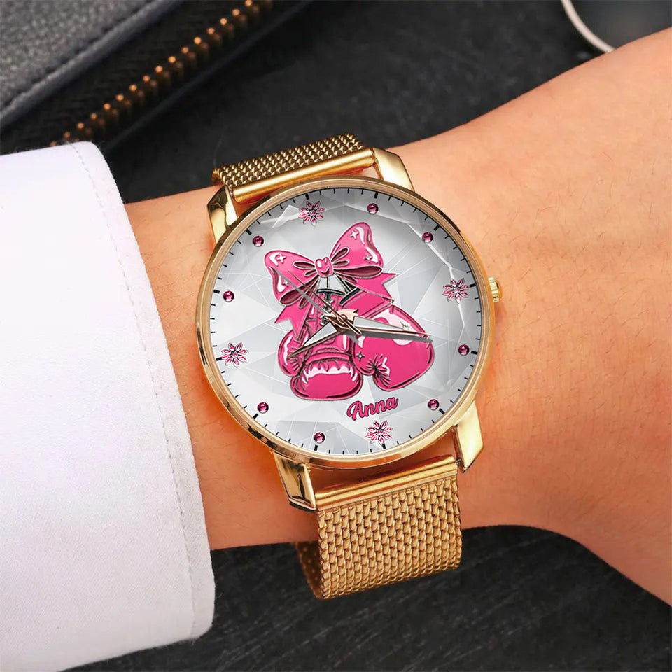 Foi, Espoir, Amour - Montre-bracelet personnalisée pour femmes, sensibilisation au cancer du sein 