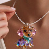 Custom Any Photo - Personalized Dog Shaped Acrylic Pendant Necklace