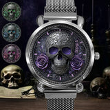 Skull And Roses - Personalized Skull Women Hand Watch