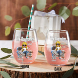 The Catmother/ The Catfather/ The Dogmother/ - Personalized Dog All Over Wine Glass