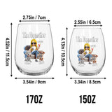 The Catmother/ The Catfather/ The Dogmother/ - Personalized Dog All Over Wine Glass