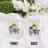 The Catmother/ The Catfather/ The Dogmother/ - Personalized Dog All Over Wine Glass