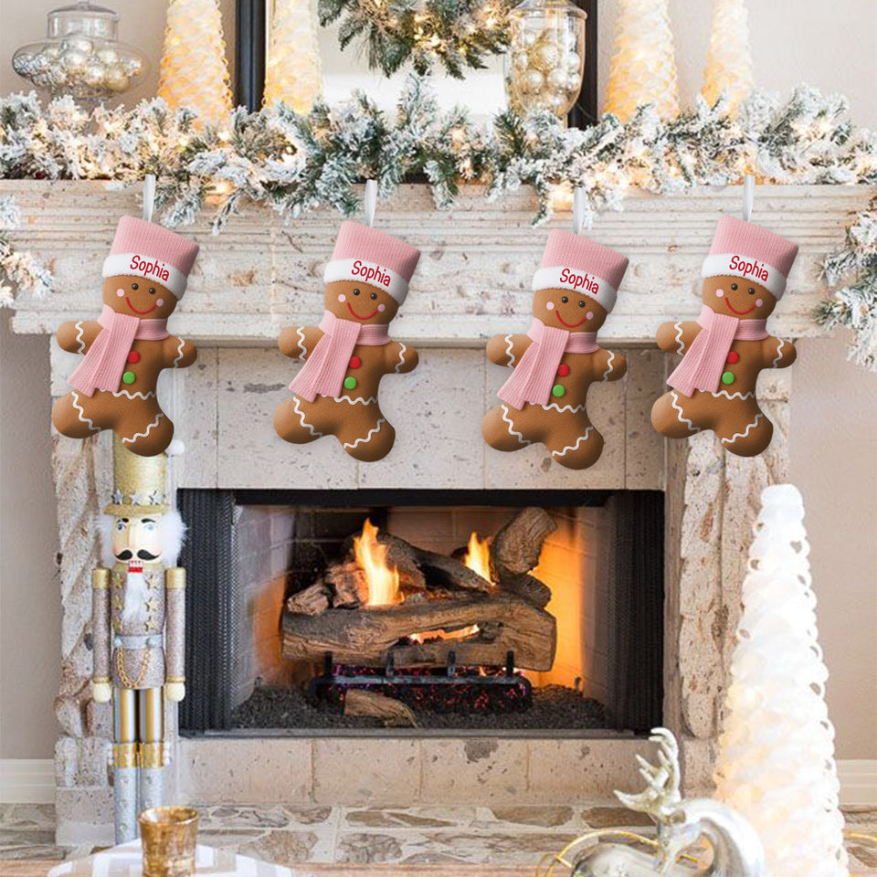 Merry Christmas - Personalized Family Shaped Christmas Stocking