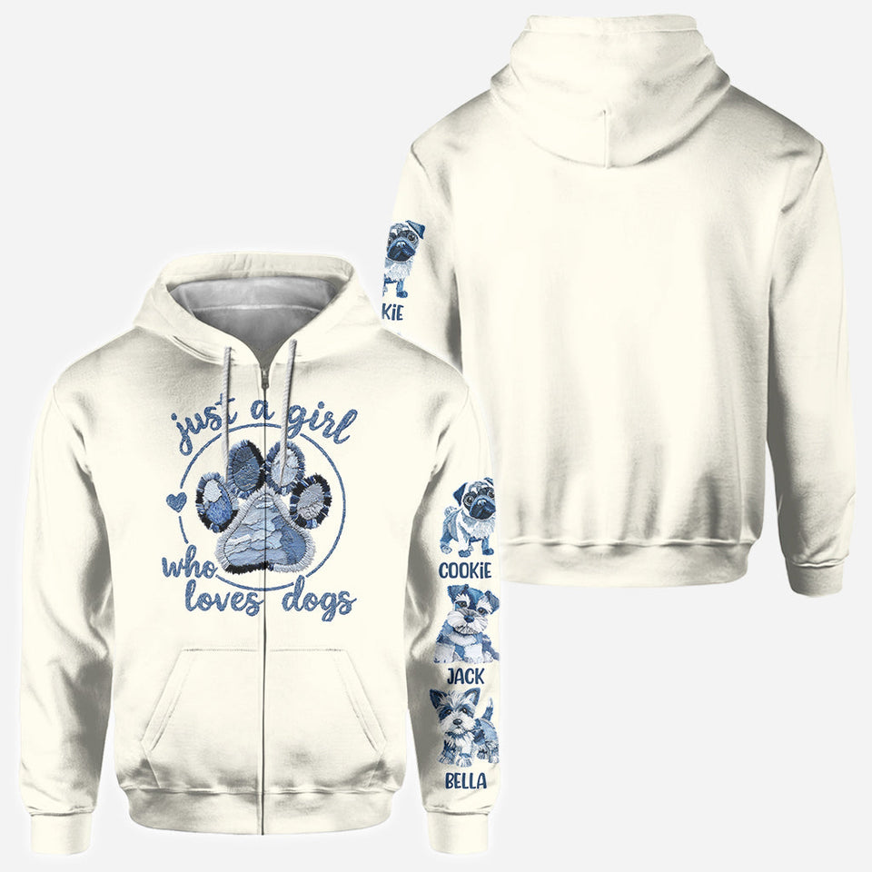 Just A Girl Who Loves Dog - Personalized Dog All Over Shirt