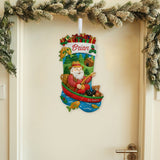 Christmas Santa Fishing - Personalized Fishing Shaped Christmas Stocking