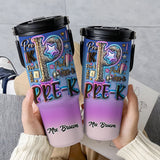 Custom Teacher Bright Back To School - Personalized Teacher Tumbler With Grip Handle
