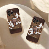 Skeleton Bull Skull - Personalized Western Leather Phone Case