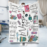 Nursing Is A Work Of Heart - Personalized Nurse Blanket