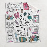 Nursing Is A Work Of Heart - Personalized Nurse Blanket