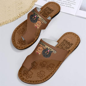 Just A Girl Who Loves Dogs - Personalized Dog Open Toe Sandals