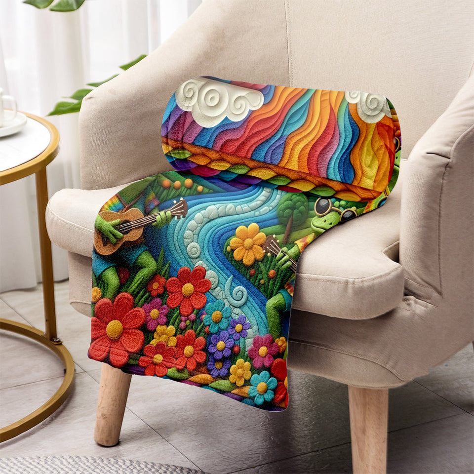 Hippie Flowers - Personalized Hippie Blanket