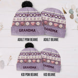 Grandma Mom - Personalized Grandma Beanie Hat