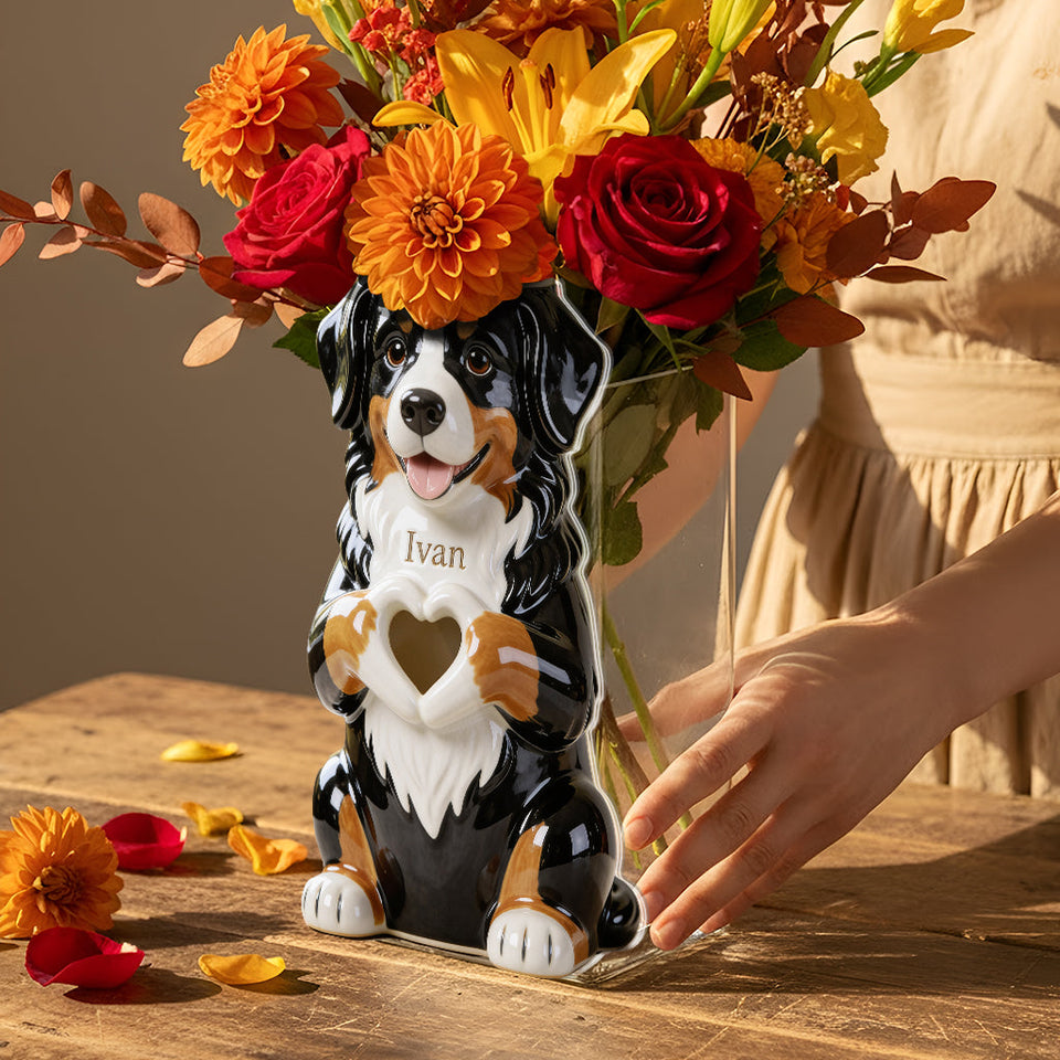 Custom Any Photo - Love My Pet - Personalized Dog Acrylic Pot