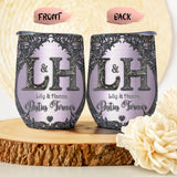 Gift For Best Friends Custom Name Initial Letters - Personalized Bestie Wine Tumbler