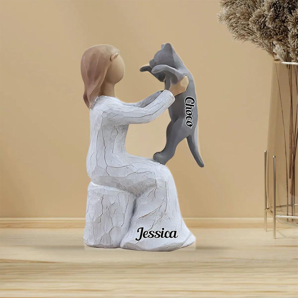 Cat Mom - Personalized Cat Custom Shaped Acrylic Plaque