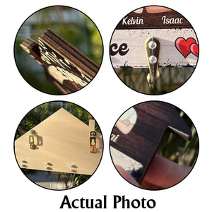 Home Is Where The Heart Is - Personalized Family Custom Shaped Hanging Rack