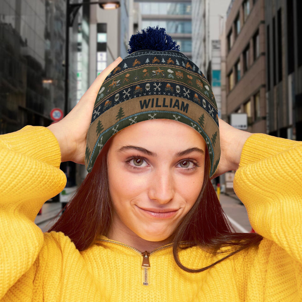Love Biking - Personalized Dirt Bike Beanie Hat