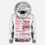 Stop Asking Why I'm Crazy - Personalized Flamingo All Over Shirt