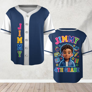 Back To School Gift, Neon Style Jersey - Personalized Kid Baseball Jersey
