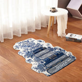 Vintage Flower Book Toile De Jouy Style - Personalized Book Shaped Doormat/ Rug
