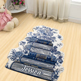 Vintage Flower Book Toile De Jouy Style - Personalized Book Shaped Doormat/ Rug