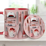 Nail Tech - Personalized Nail Salon Accent Mug & Coaster