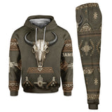 Skull Tribal, Native American Pattern - Personalized American Indian Hoodie and Sweatpants