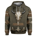 Skull Tribal, Native American Pattern - Personalized American Indian Hoodie and Sweatpants