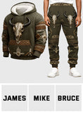Skull Tribal, Native American Pattern - Personalized American Indian Hoodie and Sweatpants