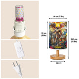 Archangel Michael - Personalized Christian Table Lamp with Wood Base